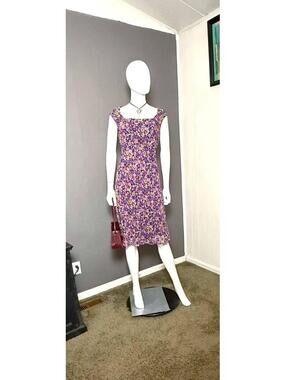 1990's does 1940's Floral Silk Chiffon Bias cut Dress from Jones New York M-XL